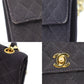 CHANEL Mini Matelasse Used Shoulder Bag Black Canvas Vintage #CN499