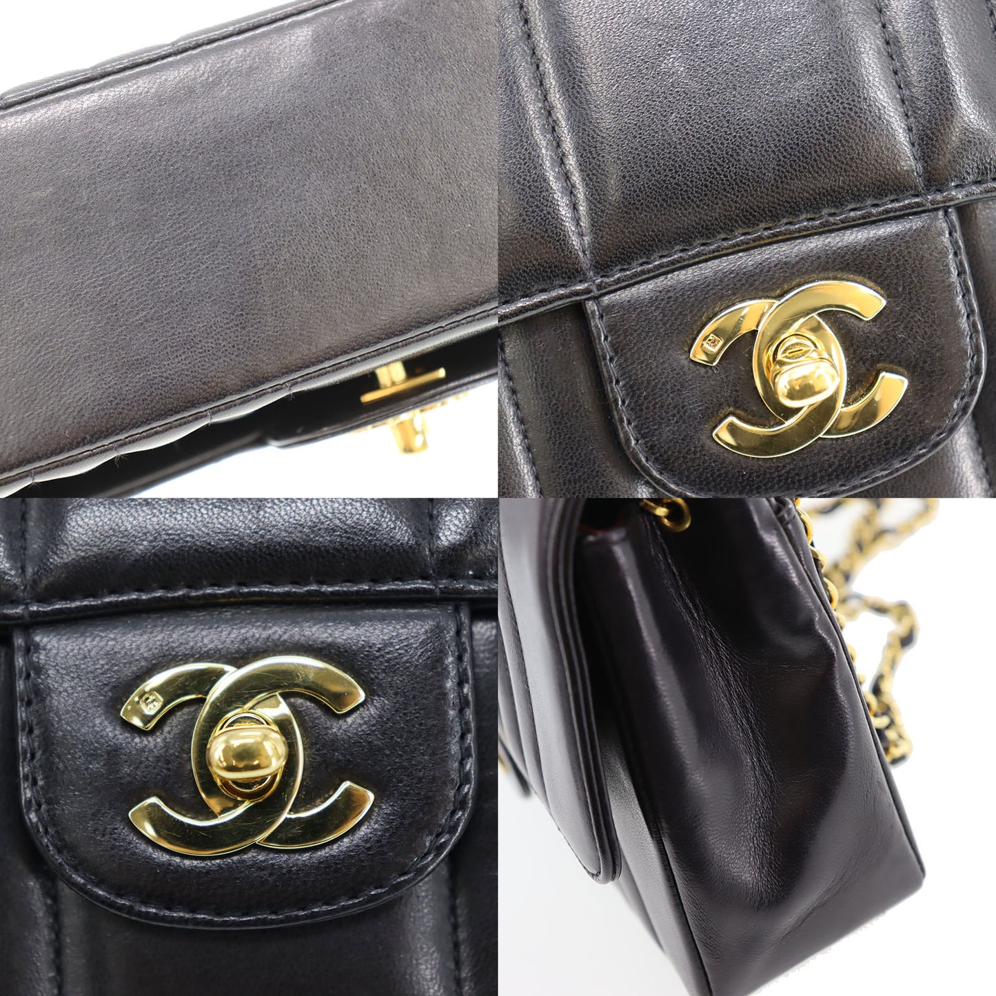 CHANEL Shoulder Bag Black Lambskin #CG584