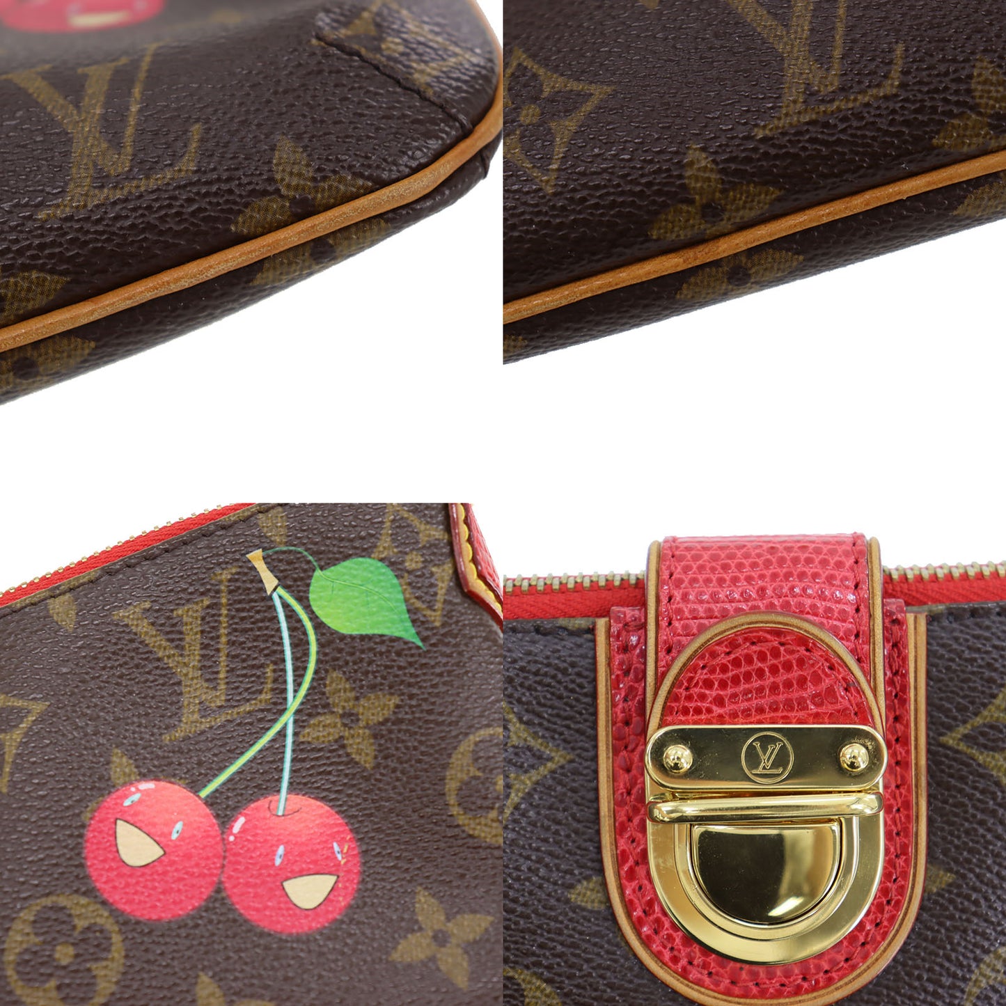LOUIS VUITTON LV 2005 Moon Cherry Monogram Cherry Handbag M95000 #CF285