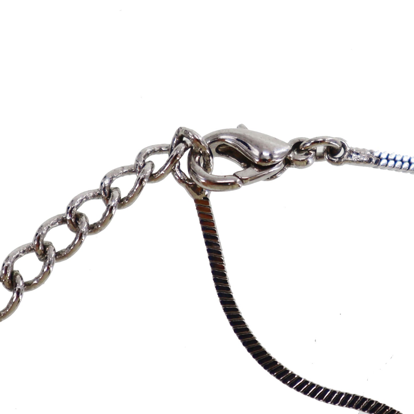 Christian Dior Trotter Used Chain Necklace Silver Blue Vintage #EB574