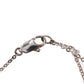 Christian Dior Logo Heart Chain Necklace Silver #CW544