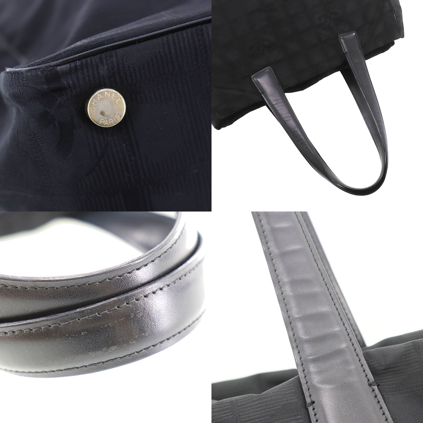 CHANEL New Travel Line Tote Bag Black Nylon #EH49