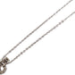 Christian Dior Heart Rhinestone Chain Necklace Silver #CS544