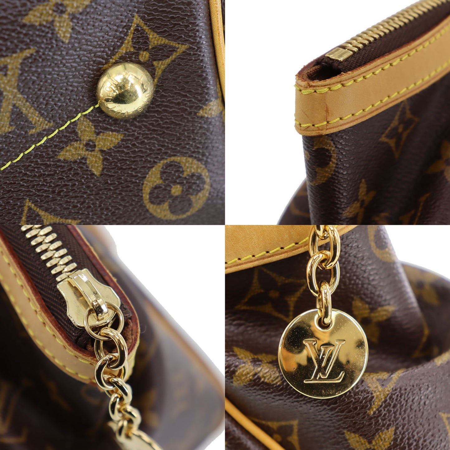 LOUIS VUITTON LV Tivoli PM Handbag Monogram Brown M40143 #BZ815