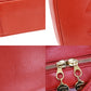 CHANEL CC Shoulder Handbag Vanity Red Caviar Skin Leather #CF934