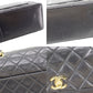 CHANEL Matelasse Shoulder Bag Black Lambskin Leather #CP554