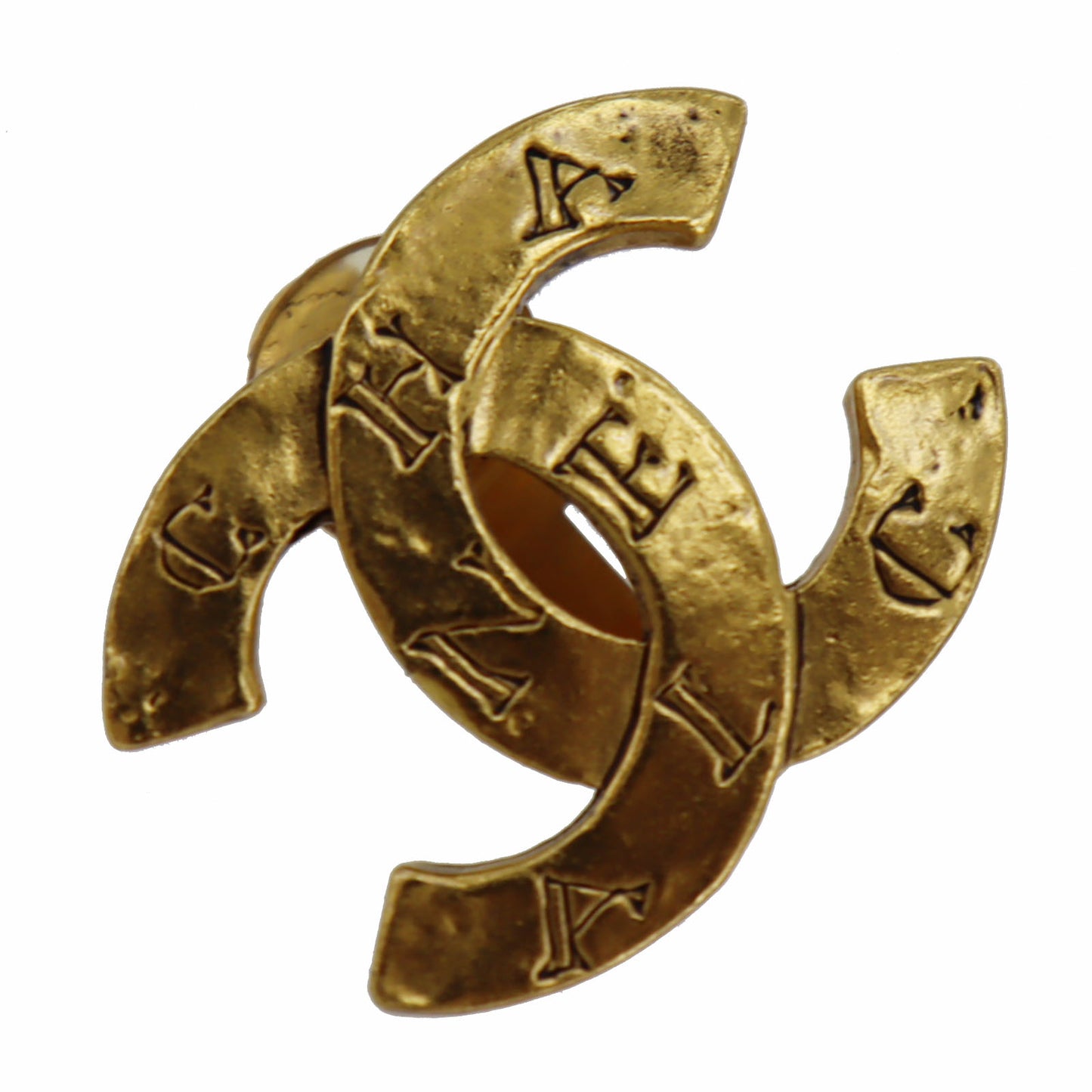 CHANEL CC Logos Earrings Gold Clip-On Vintage 99A #BR689