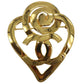 CHANEL CC Logos Heart Pin Brooch Gold Plated 95P #CG843