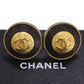 CHANEL CC Logos Earrings Gold-plated Clip-On 94P #BX916