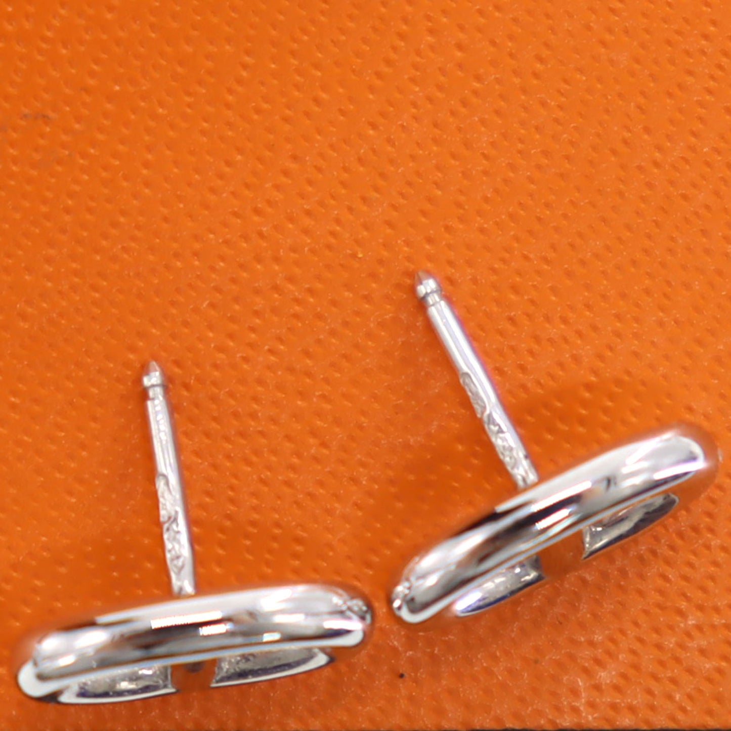 Hermès Chaine d'Ancle Enchene Earrings Piercing Ag750 Silver #CK409