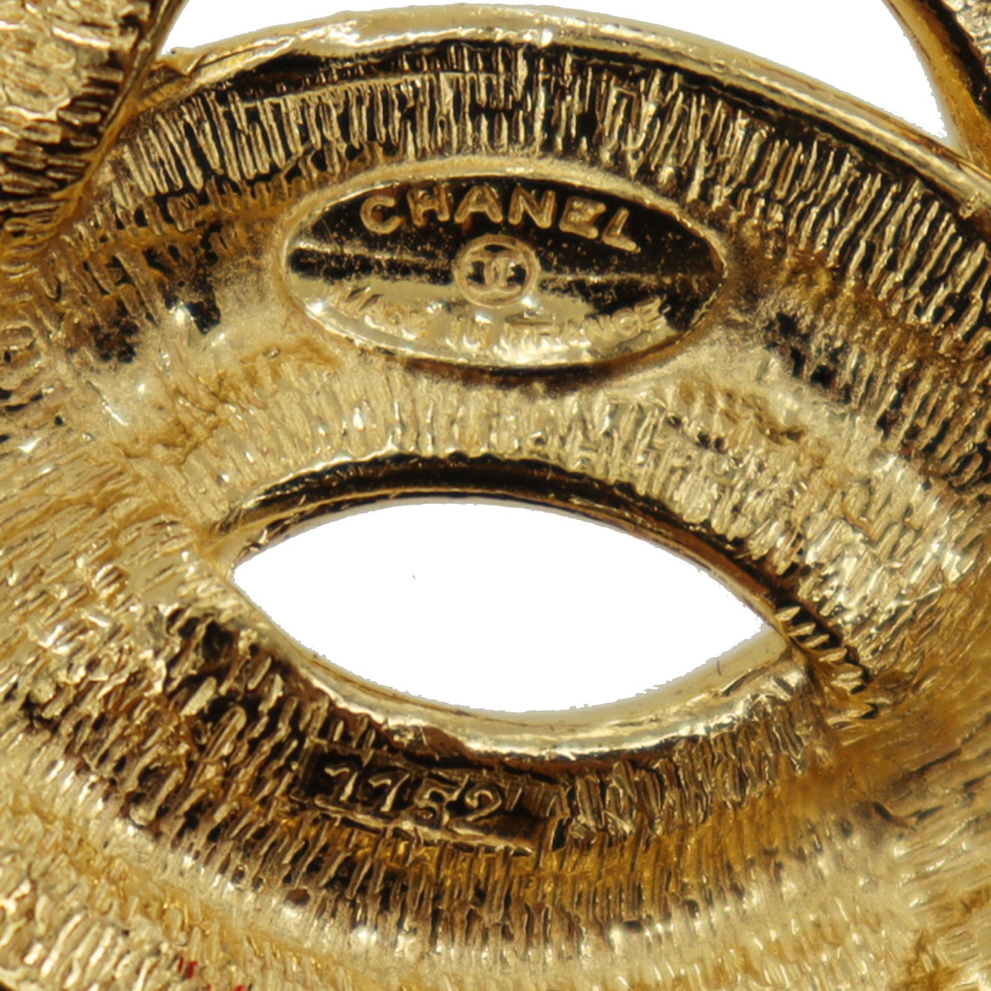 CHANEL CC Logos Matelasse Pin Brooch Gold Plated #AG192