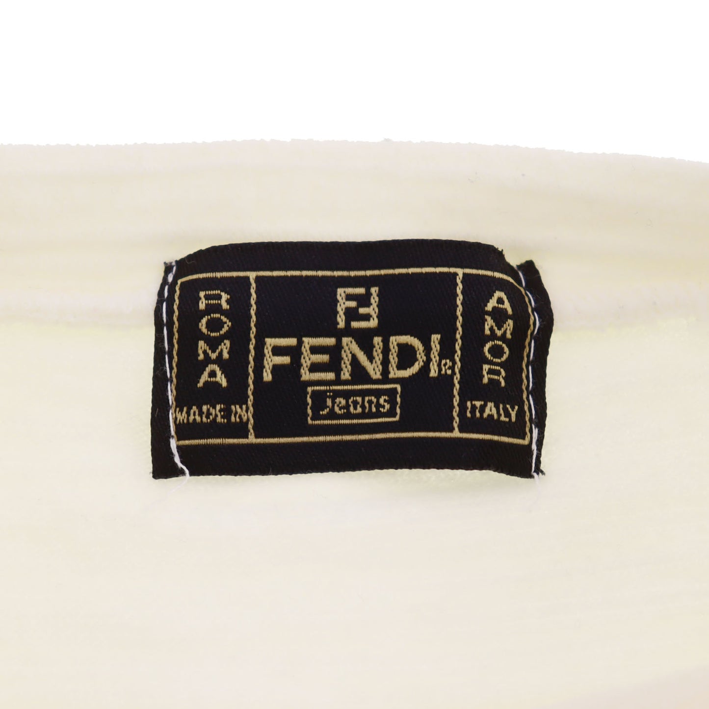 FENDI Used Logos Top White Cotton Spandex Size 24 #AG825