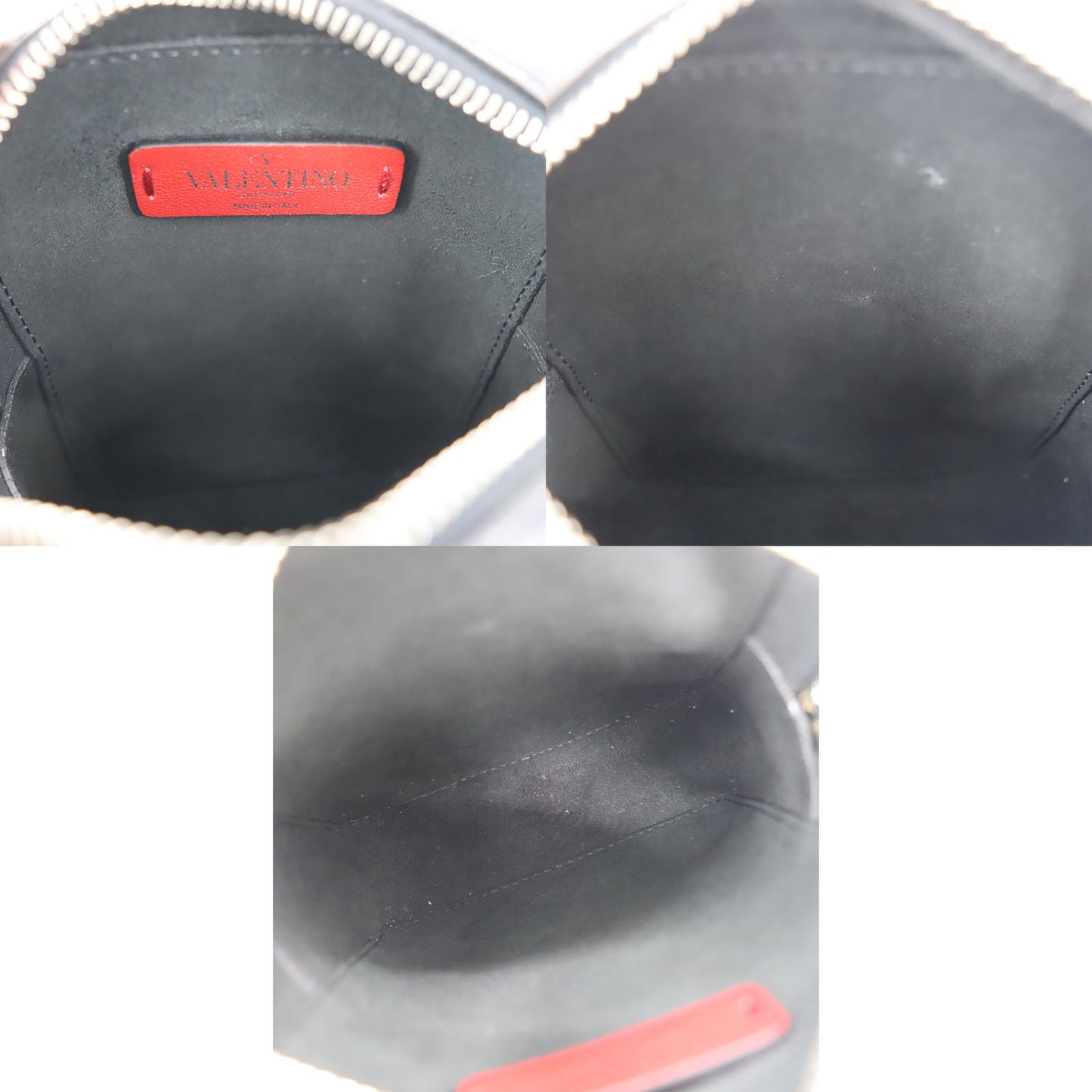 VALENTINO Logos Shoulder Bag Black Leather #BJ532