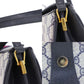 GUCCI GG Plus Web Stripe Shoulder Bag Navy PVC Leather #CU821