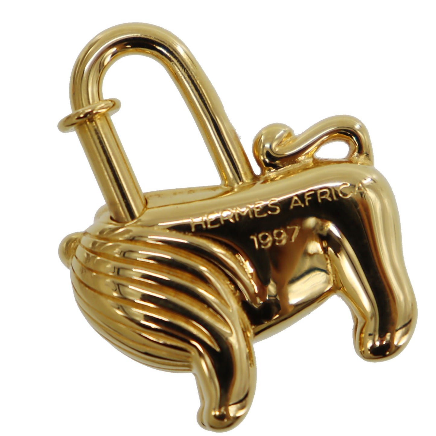 HERMES 1997 Limited Lion Charm Top Cadena Gold Plated #CA247