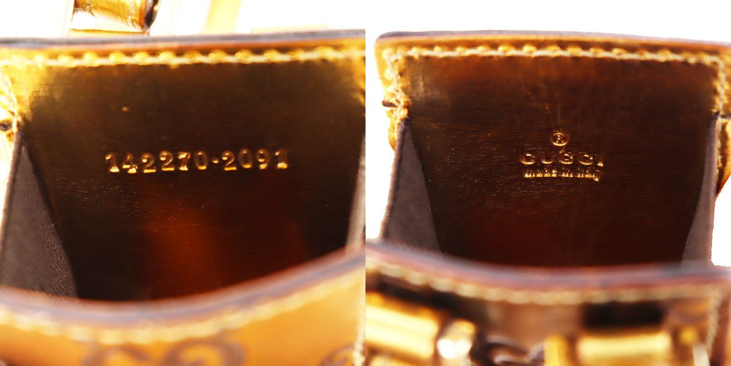 GUCCI Original GG iPod Mini Case Gold Brown Leather #AG250
