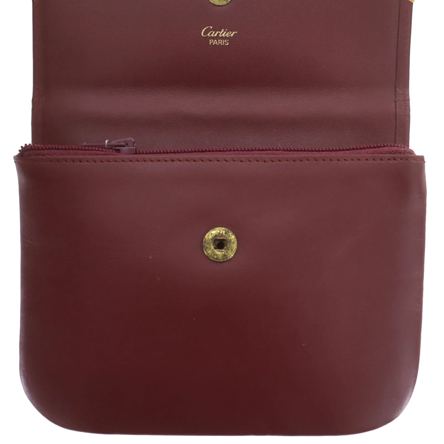 CARTIER Must de Cartier Wallet Leather Burgundy #ED556