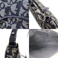Christian Dior Trotter Saddle Bag Handbag Black Canvas #CN281