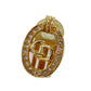 Christian Dior CD Logos Rhinestone Earrings Gold Plated #BL432
