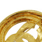 CHANEL CC Logos Round Pin Brooch Gold Plated 94 P #BS720
