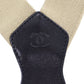 CHANEL Logo Suspender Beige Sewing Elastic Leather #CJ735