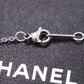 CHANEL CC Logos Chain Necklace Rhinestone Silver Pendant #CO441