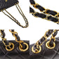 CHANEL Matelasse Used Shoulder Bag Black Lambskin Leather #CX813