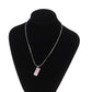 Christian Dior Trotter Plate Necklace Pink Silver #CP783