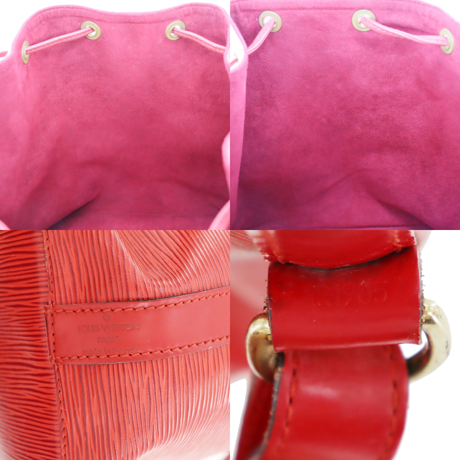 Louis Vuitton Used Petit Noe Epi Red/Leather/Red/M44107 Bag zie25