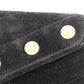 CHANEL Used Pouch Suede Black Gold Italy Vintage #AG968
