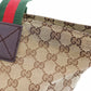 GUCCI Original GG Web Stripe Tote Handbag Brown Canvas #BT459