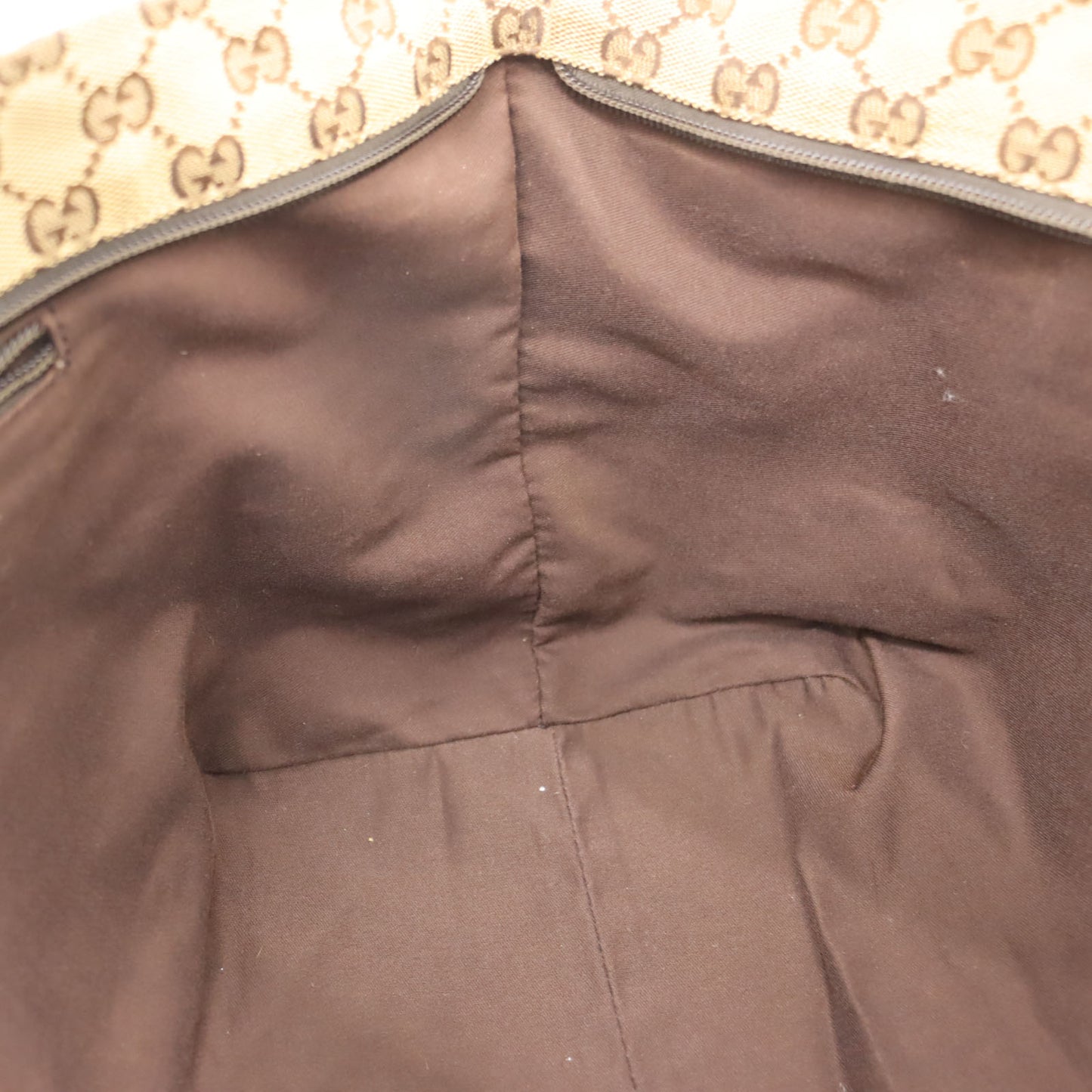 GUCCI Original GG Web Stripe Tote Handbag Brown Canvas #BT459