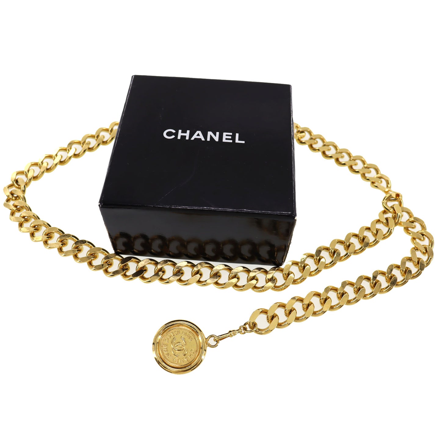 Sold at Auction: CHANEL RUE CAMBON Gold Tone Chain Belt, FRANCE