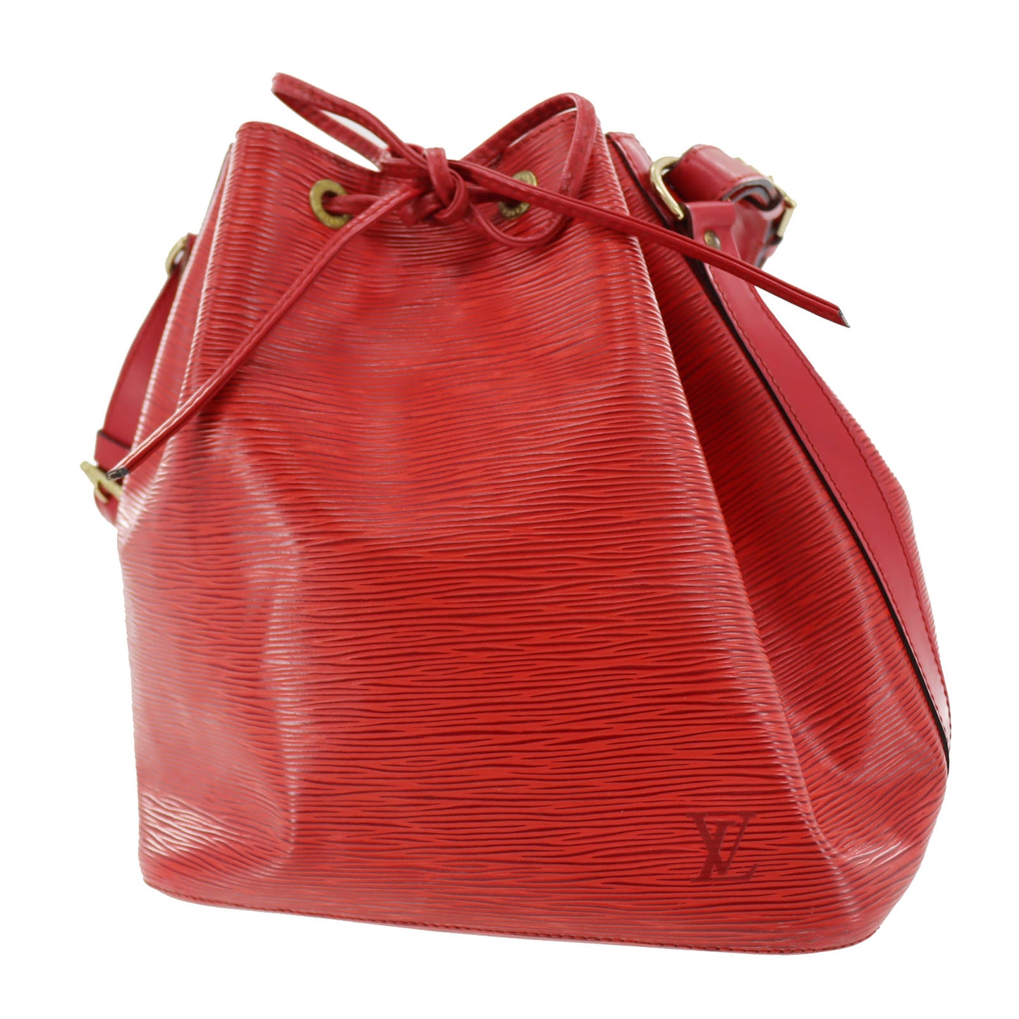 LOUIS VUITTON Petit Noe Used Shoulder Bag Red Epi M44107 France