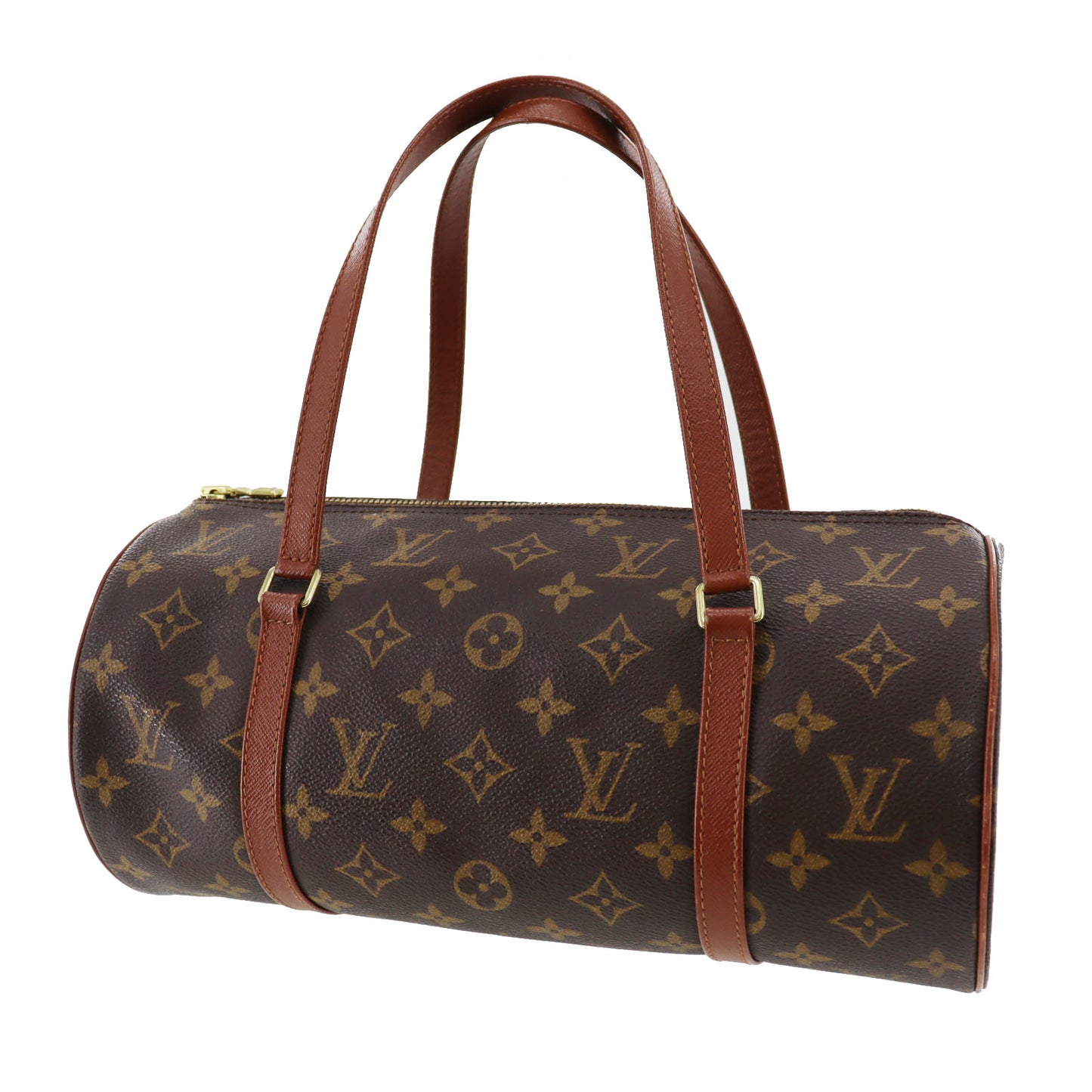 Louis Vuitton, Bags, Authentic Louis Vuitton Papillon Pouch Hand Bag  Monogram Leather Brown Gold Plat
