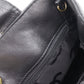 CHANEL CC Logo HandBag Black Leather #AH72