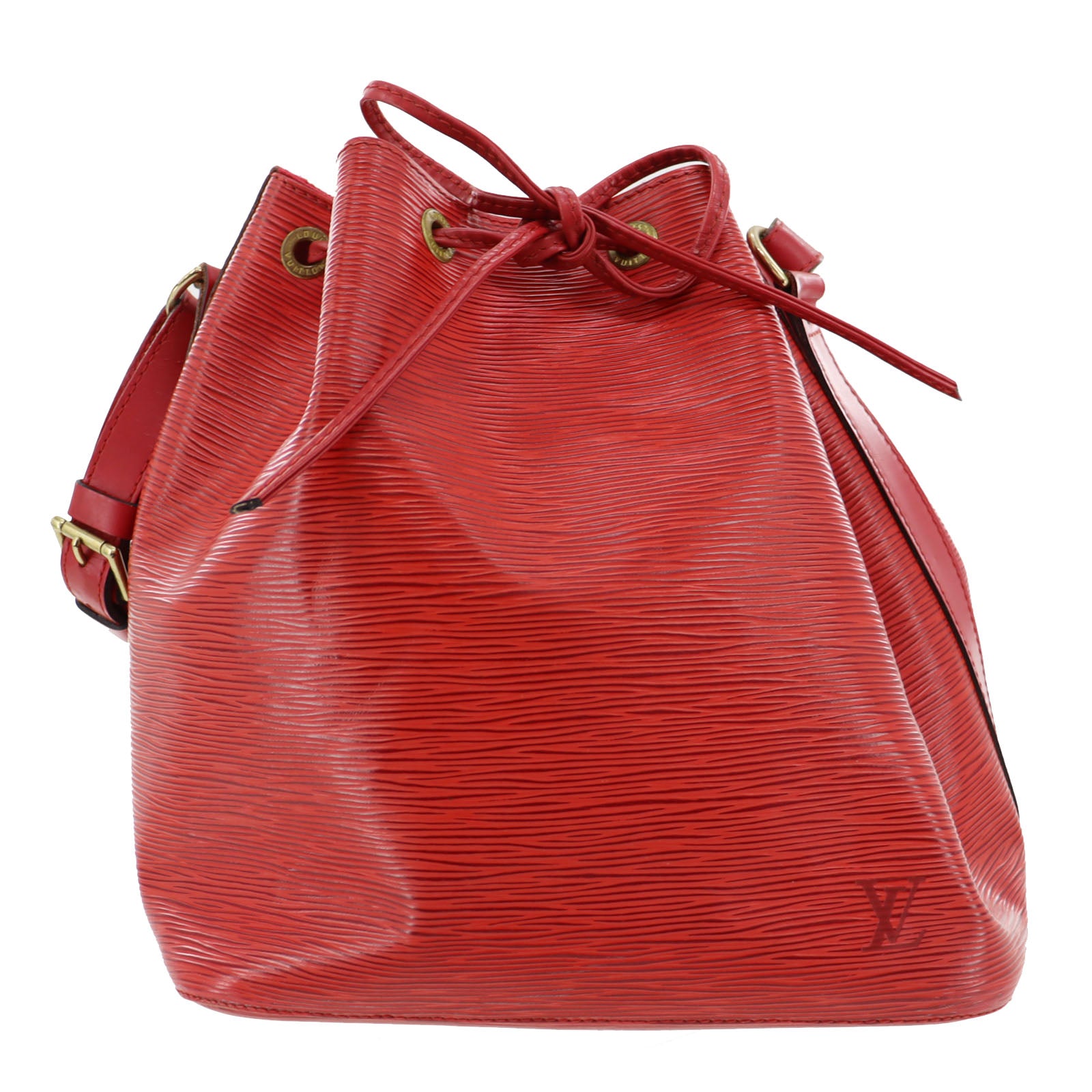 LOUIS VUITTON Petit Noe Used Shoulder Bag Red Epi M44107 France