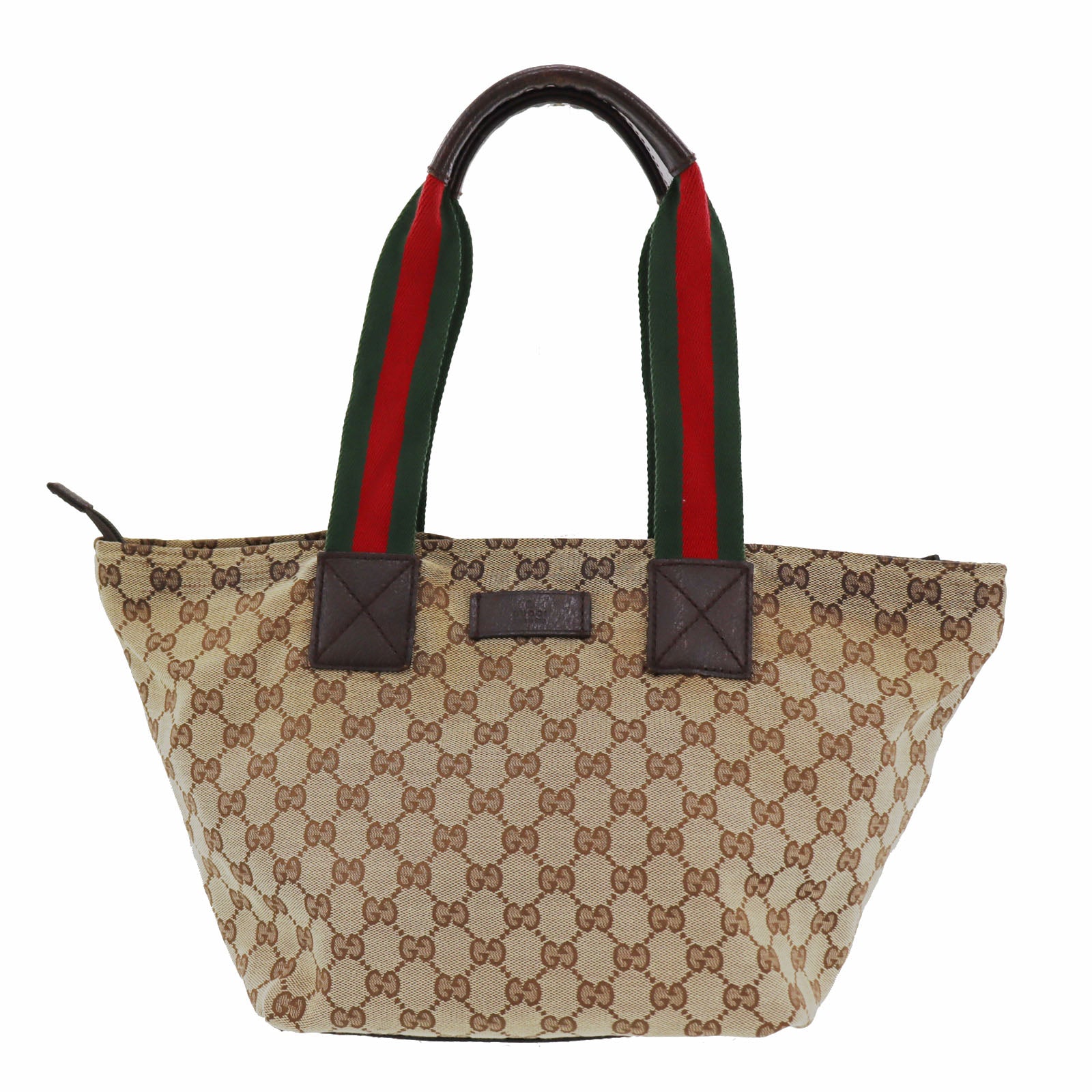 Used Italian GUCCI Black Tote Bag with traces of use on the