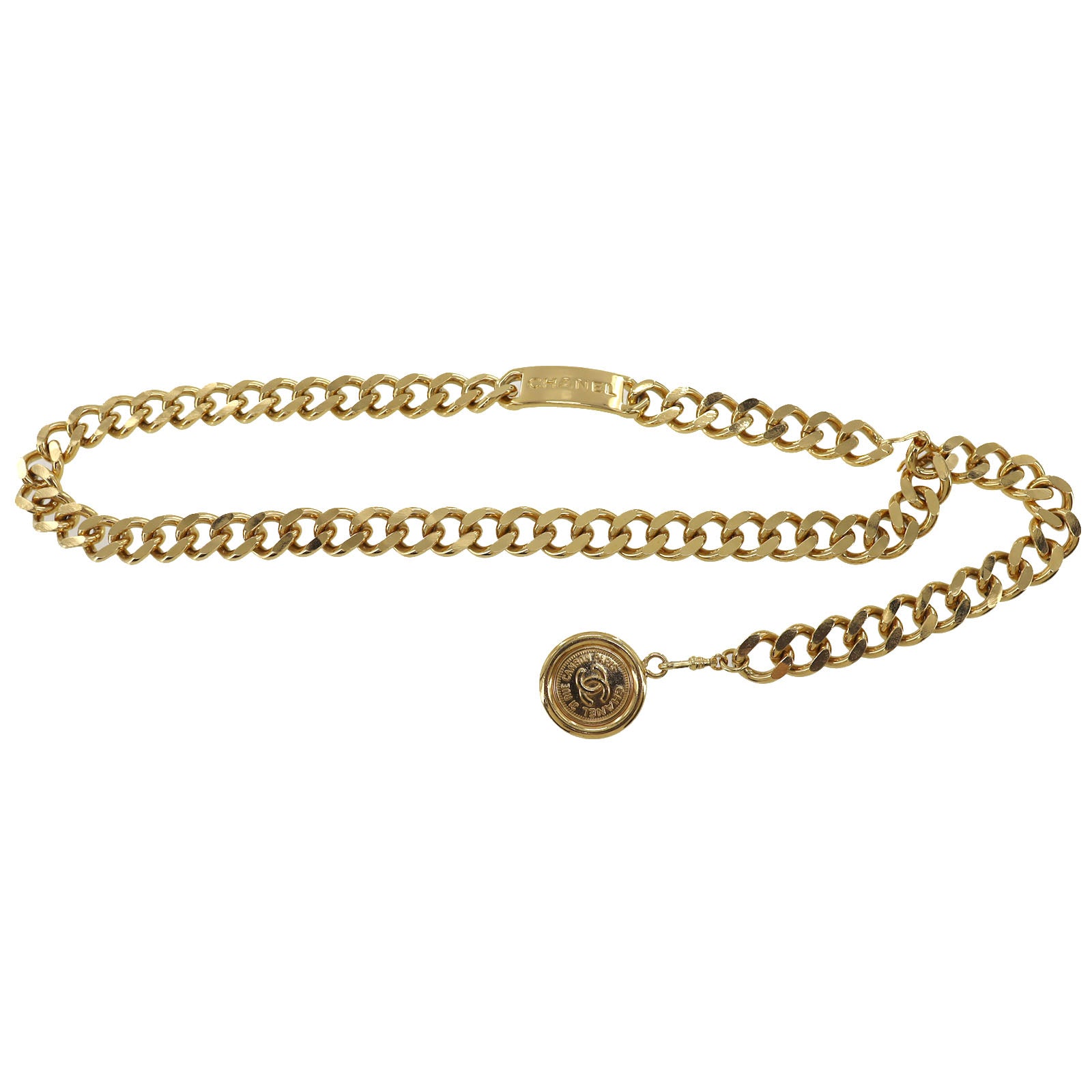 Gold chanel hotsell chain belt