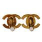 CHANEL CC Turn-lock Earrings Gold Clip-On 95A #AG191