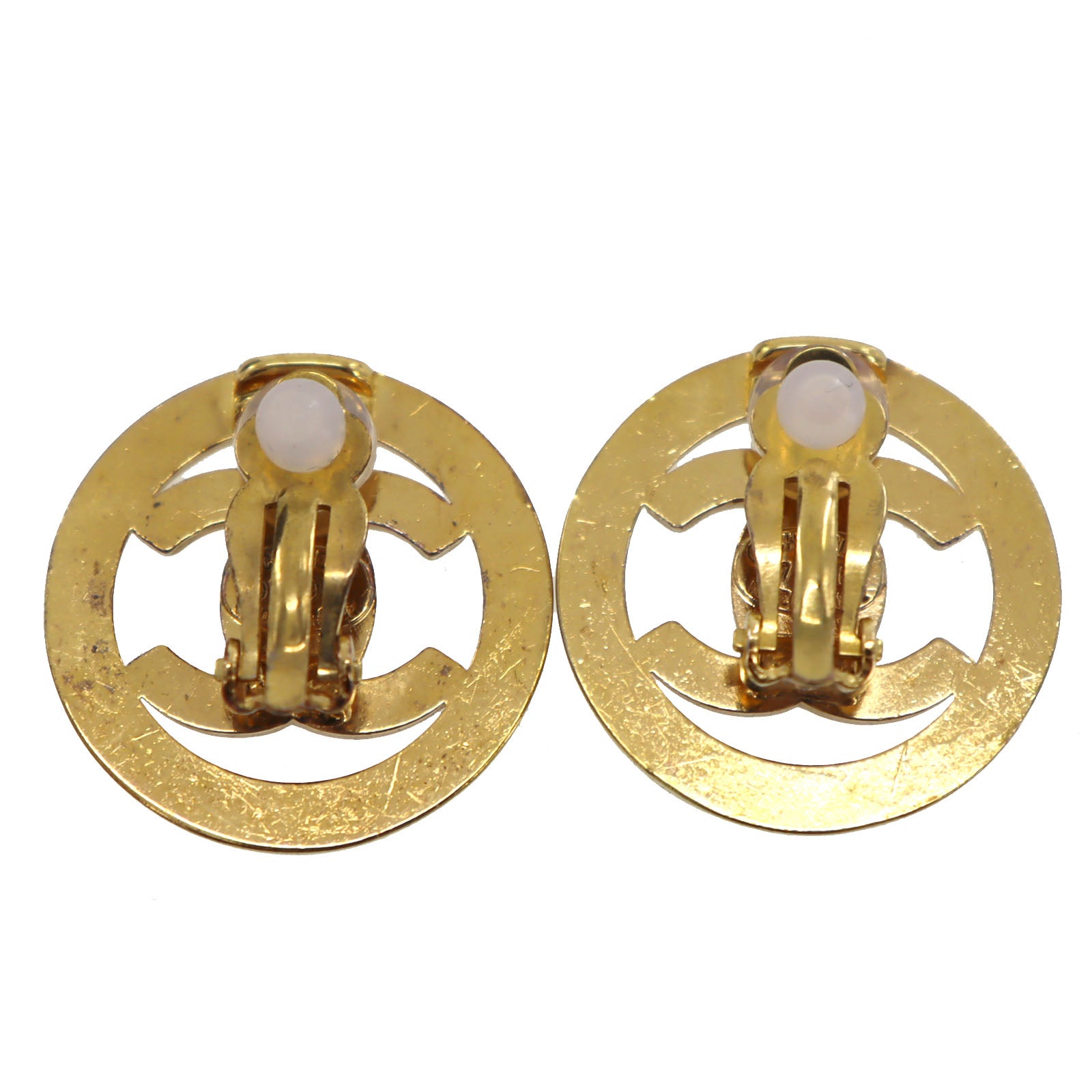 CHANEL CC Logos Used Earrings Gold Clip-On 97P France Vintage #AG858 –  VINTAGE MODE JP