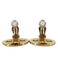 CHANEL CC Logos Used Earrings Gold Clip-On 97P France Vintage #AG858