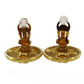 CHANEL Logos Gold Clip-On Circle Earrings #AH140