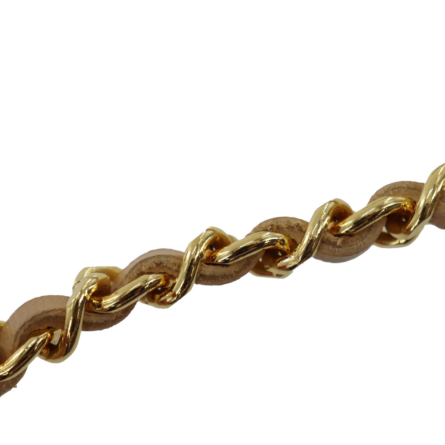 CHANEL CC Logo Used Chain Belt Gold Beige 1982 Vintage #BS616