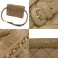CHANEL Quilted Bum Bag Beige Lambskin Leather #AE399