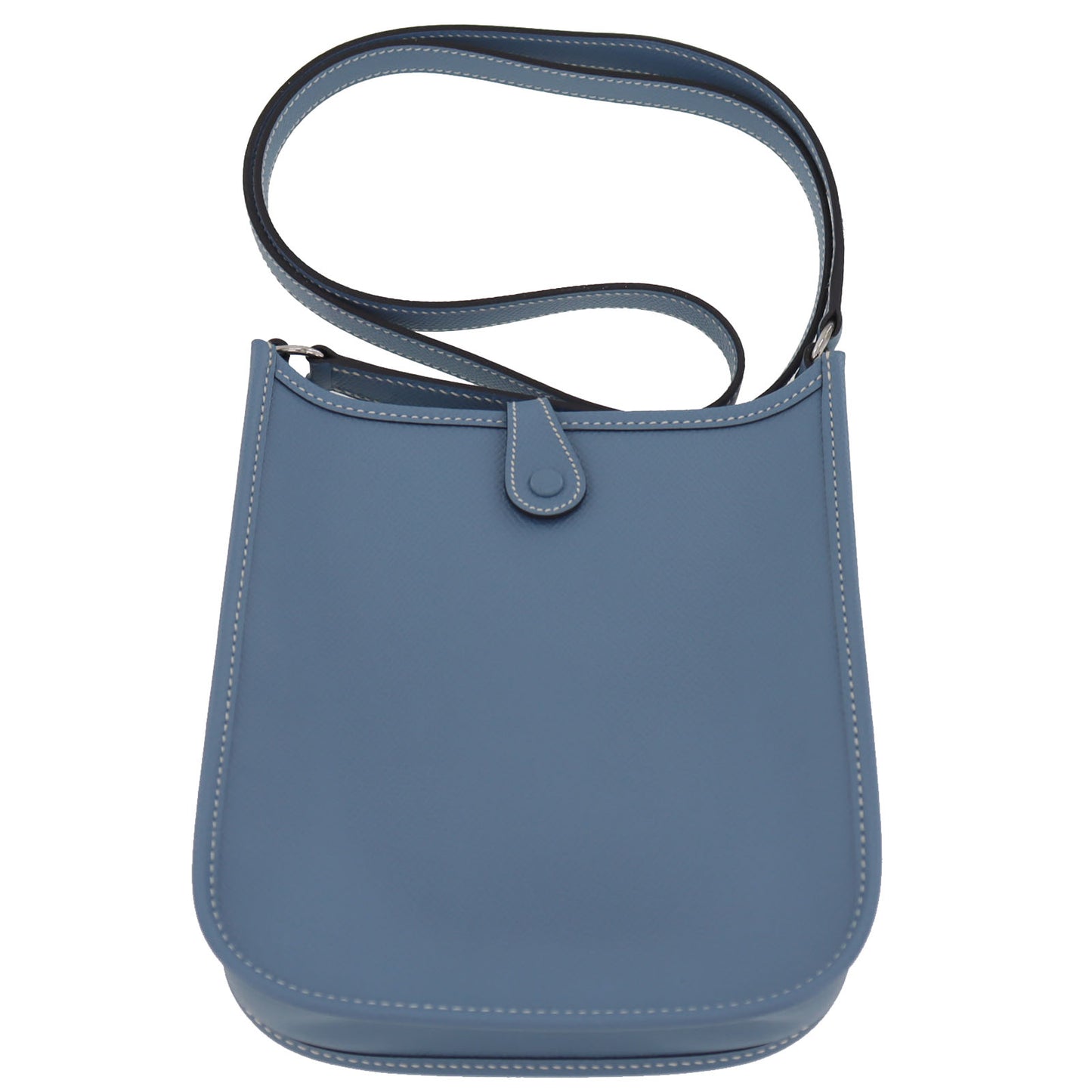 HERMES Evelyn TPM Shoulder Bag Epsom Leather Blue #BK562