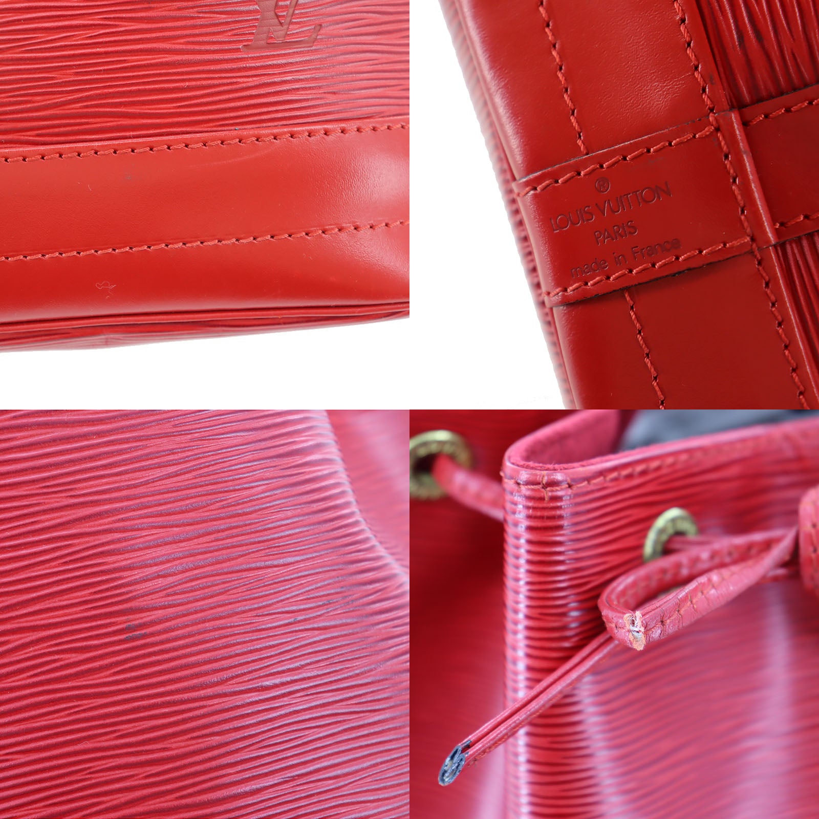 Authentic LOUIS VUITTON Epi Noe Shoulder Bag Red Leather M44007