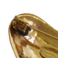 CHANEL CC Logos Heart Pin Brooch Gold Plated 93P #AH145