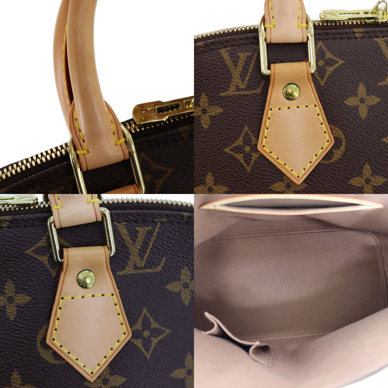 Louis Vuitton Alma Handbag Monogram Canvas Leather M51130 #AH36