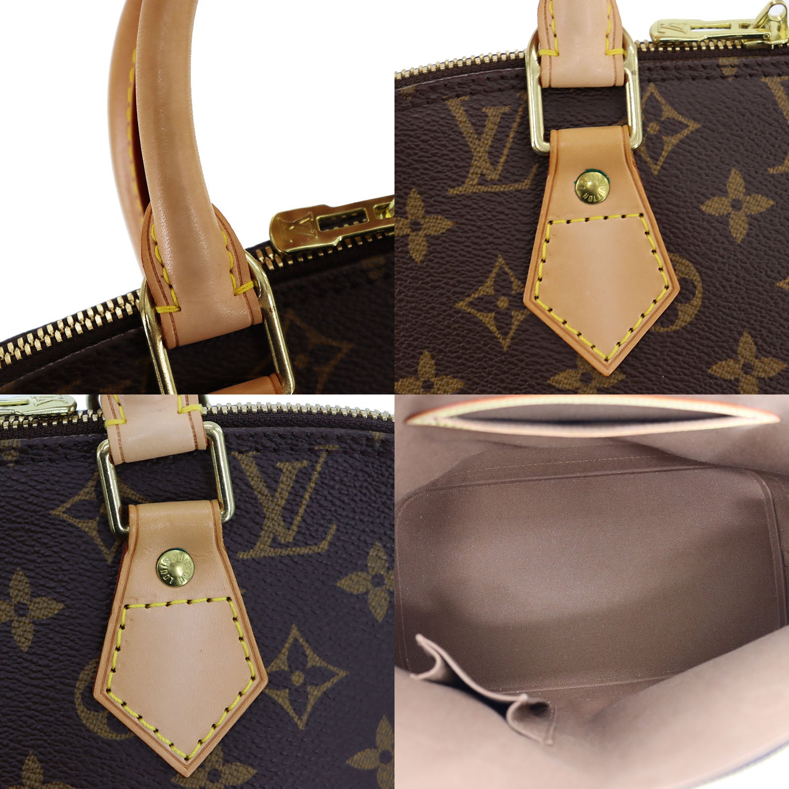 Louis Vuitton Alma Used Handbag Monogram Canvas Leather M51130 #AH36